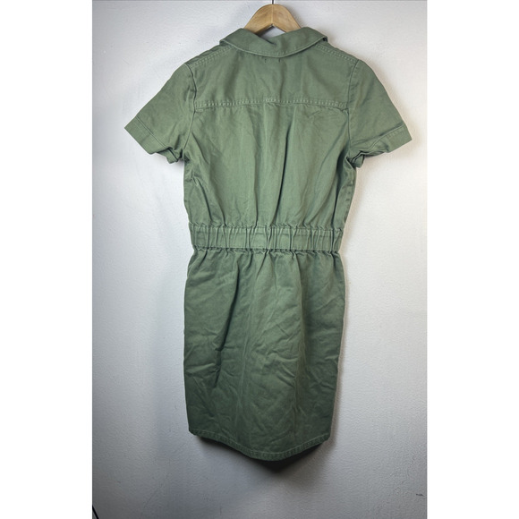 J. Crew womens 8 jumper zip front romper military utility green chino Y2K - Picture 6 of 11